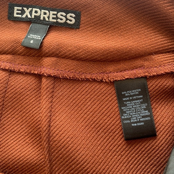 Express Button Front Sailor Mini Skirt in Brown | Size 6 - Picture 6 of 6